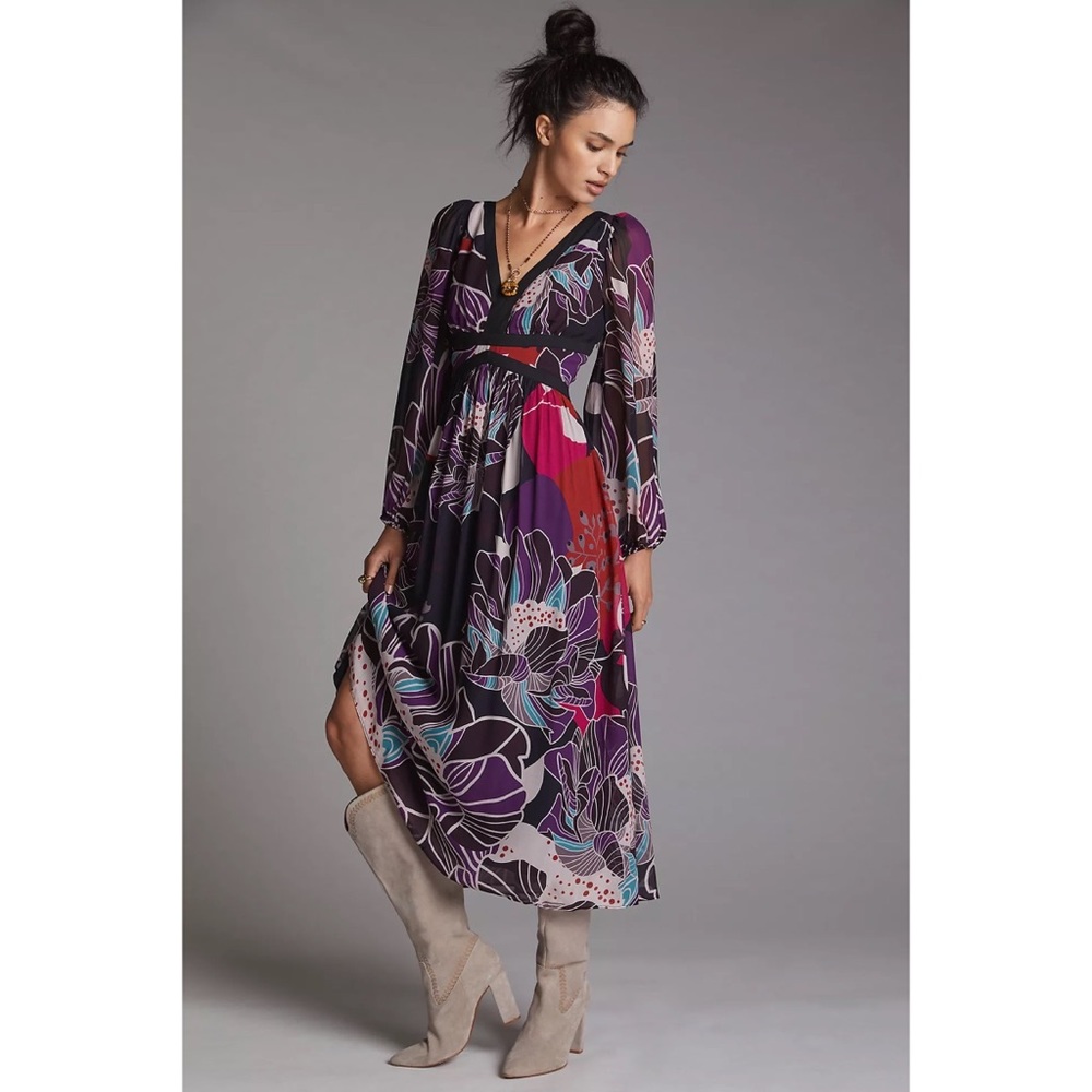 Anthropologie Let Me Be Floral Midi Dress - Picture 1 of 11